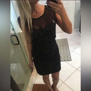 Elegant Black Shimmer Mesh Sheath Sparkle Dress NWT 80.00